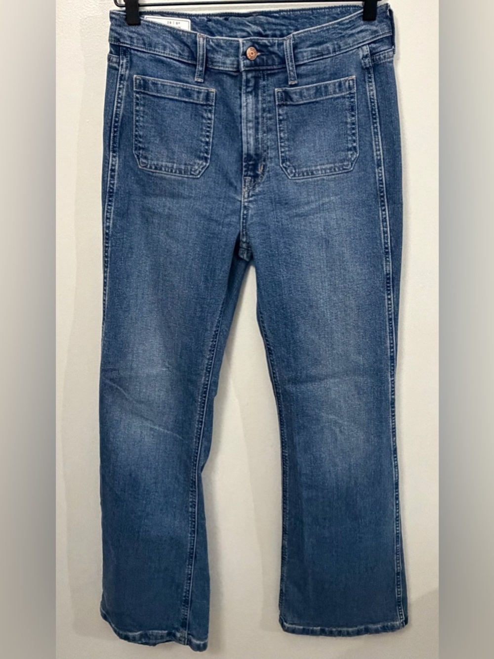 GAP Mid Blue High-Rise Flare Jeans - Picture 4 of 7